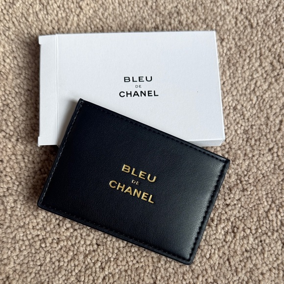 CHANEL Accessories - CHANEL Leather BLEU DE CHANEL Card & Key Holder with Gold Logo